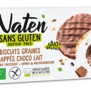 CIASTKA Z NASIONAMI OBLANE CZEKOLADĄ MLECZNĄ BEZGLUTENOWE BIO 150 g - NATEN