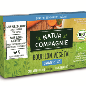 BULION - KOSTKI WARZYWNE BEZ DODATKU CUKRÓW O NISKIEJ ZAWARTOŚCI SOLI BIO (8 x 8,5 g) 68 g - NATUR COMPAGNIE