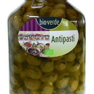 OLIWKI ZIELONE NADZIEWANE CZOSNKIEM BIO 4,75 kg (SŁOIK) - BIO-VERDE