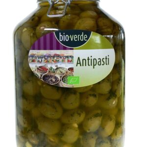 OLIWKI ZIELONE NADZIEWANE MIGDAŁAMI Z ZIOŁAMI W OLEJU BIO 4,75 kg (SŁOIK) - BIO-VERDE