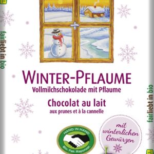 CZEKOLADA MLECZNA ZE ŚLIWKAMI ZIMOWA BIO 80 g - RAPUNZEL (PRODUKT SEZONOWY)