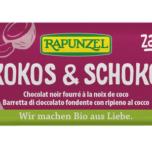 BATONIKI KOKOSOWE W CZEKOLADZIE GORZKIEJ BIO 50 g - RAPUNZEL