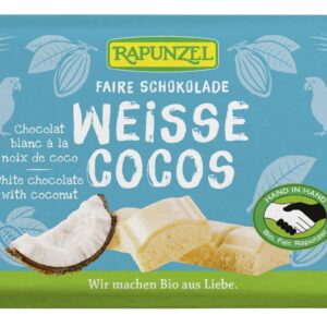 CZEKOLADA BIAŁA Z WIÓRKAMI KOKOSOWYMI BIO 100 g - RAPUNZEL