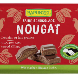 CZEKOLADA MLECZNA Z NADZIENIEM NUGATOWYM BIO 100 g - RAPUNZEL