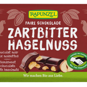 CZEKOLADA GORZKA Z ORZECHAMI LASKOWYMI BIO 100 g - RAPUNZEL