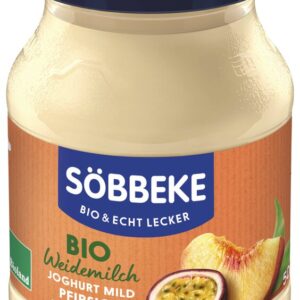 JOGURT KREMOWY BRZOSKWINIA - MARAKUJA BIO 500 g (SŁOIK) - SOBBEKE