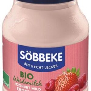 JOGURT KREMOWY TRUSKAWKA - MALINA BIO 500 g (SŁOIK) - SOBBEKE