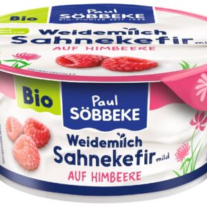 KEFIR KREMOWY Z MALINAMI BIO 150 g - SOBBEKE