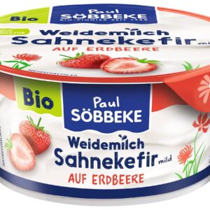 KEFIR KREMOWY Z TRUSKAWKAMI BIO 150 g - SOBBEKE