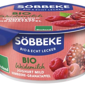 JOGURT KREMOWY MALINA - GRANAT (3,8 % TŁUSZCZU W MLEKU) BIO 150 g - SOBBEKE