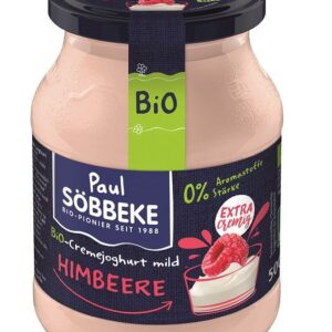 JOGURT KREMOWY MALINOWY BIO 500 g (SŁOIK) - SOBBEKE