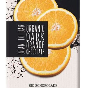 CZEKOLADA GORZKA Z CHRUPIĄCYMI GRANULKAMI POMARAŃCZY BIO 100 g - MEYBONA