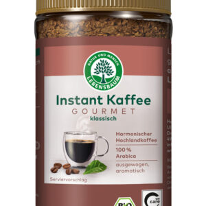 KAWA ROZPUSZCZALNA LIOFILIZOWANA ARABICA GOURMET 100 % BIO 100 g - LEBENSBAUM