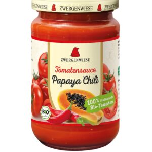 SOS POMIDOROWY PAPAYA - CHILI (PIKANTNY) BEZGLUTENOWY BIO 340 ml - ZWERGENWIESE