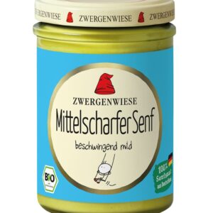 MUSZTARDA ŚREDNIO OSTRA BEZGLUTENOWA BIO 160 ml - ZWERGENWIESE