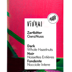 CZEKOLADA GORZKA Z CAŁYMI ORZECHAMI LASKOWYMI BIO 100 g - VIVANI