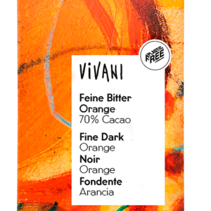 CZEKOLADA GORZKA O SMAKU POMARAŃCZOWYM BIO 80 g - VIVANI