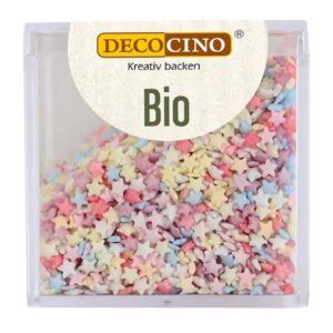 POSYPKA CUKROWA KOLOROWE GWIAZDKI BIO 50 g - DECOCINO  (PRODUKT SEZONOWY)
