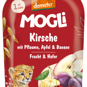 MUS JABŁKO - ŚLIWKA - BANAN - WIŚNIA - OWIES BEZ DODATKU CUKRÓW OD 1 ROKU DEMETER BIO 100 g - MOGLI