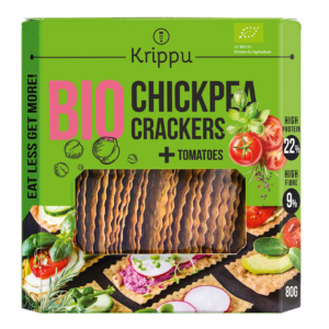 KRAKERSY PROTEINOWE Z CIECIERZYCY Z POMIDOREM BIO 80 g - KRIPPU