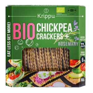 KRAKERSY PROTEINOWE Z CIECIERZYCY Z ROZMARYNEM BIO 80 g - KRIPPU