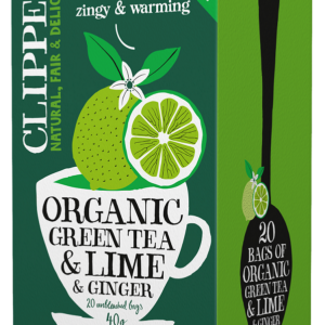 HERBATA ZIELONA Z LIMONKĄ I IMBIREM FAIR TRADE BIO (20 x 2 g) 40 g - CLIPPER