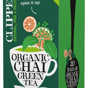 HERBATA ZIELONA CHAI Z CYNAMONEM I KARDAMONEM FAIR TRADE BIO (20 x 2 g) 40 g - CLIPPER