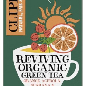 HERBATA ZIELONA Z ACEROLĄ, GUARANĄ I MATCHĄ "OŻYWIENIE" FAIR TRADE BIO (20 x 2 g) 40 g - CLIPPER