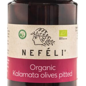 OLIWKI CZARNE KALAMATA BEZ PESTEK W ZALEWIE BIO 295 g (160 g) - NEFELI