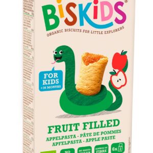 CIASTECZKA Z NADZIENIEM JABŁKOWYM OD 3 ROKU BIO 120 g - BISKIDS