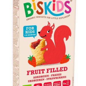 CIASTECZKA Z NADZIENIEM TRUSKAWKOWYM OD 3 ROKU BIO 120 g - BISKIDS