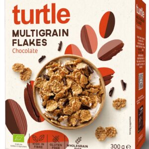 PŁATKI ZBOŻOWE Z WIÓRKAMI CZEKOLADOWYMI BEZGLUTENOWE BIO 300 g - TURTLE