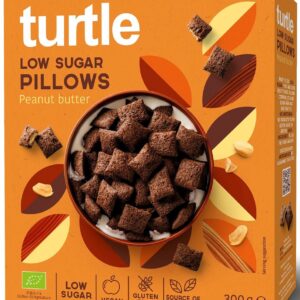 PODUSZKI ZBOŻOWE Z KREMEM Z ORZESZKÓW ZIEMNYCH NISKA ZAWARTOŚĆ CUKRÓW BEZGLUTENOWE BIO 300 g - TURTLE