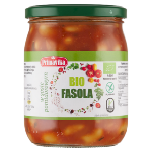 FASOLA W SOSIE POMIDOROWYM BEZGLUTENOWA BIO 440 g - PRIMAVIKA