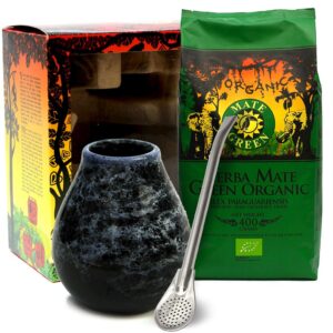 ZESTAW (YERBA MATE BIO 400 g, MATERO (LOSOWY WZÓR), BOMBILLA) - YERBA MATE GREEN ORGANIC