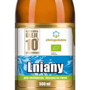 OLEJ LNIANY TŁOCZONY NA ZIMNO BIO 500 ml - ZŁOTO POLSKIE
