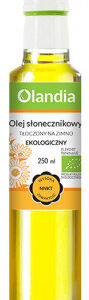 OLEJ SŁONECZNIKOWY TŁOCZONY NA ZIMNO BIO 250 ml - OLANDIA