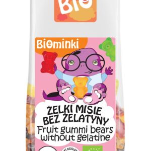 ŻELKI MISIE BEZ ŻELATYNY BEZGLUTENOWE BIO 100 g - BIOMINKI