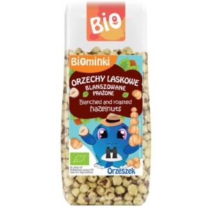 ORZECHY LASKOWE BLANSZOWANE PRAŻONE BIO 100 g - BIOMINKI