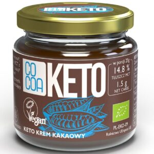 KREM MIGDAŁOWO - KAKAOWY Z OLEJEM MCT BEZ DODATKU CUKRÓW BEZGLUTENOWY KETO BIO 200 g - COCOA