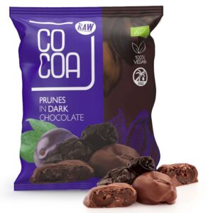 ŚLIWKI KALIFORNIJSKIE W CZEKOLADZIE CIEMNEJ BIO 70 g - COCOA