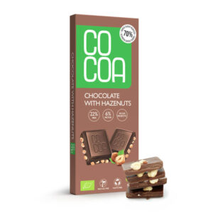 CZEKOLADA Z ORZECHAMI LASKOWYMI BIO 40 g - COCOA