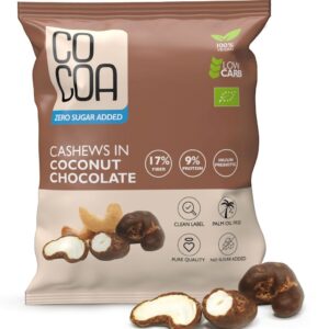 ORZECHY NERKOWCA W CZEKOLADZIE KOKOSOWEJ BEZ DODATKU CUKRÓW BIO 70 g - COCOA