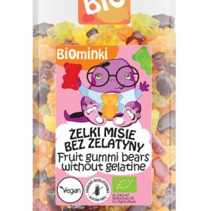 ŻELKI MISIE BEZ ŻELATYNY BEZGLUTENOWE BIO 400 g - BIOMINKI