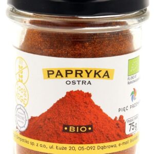 PAPRYKA OSTRA MIELONA BEZGLUTENOWA BIO 75 g - PIĘĆ PRZEMIAN