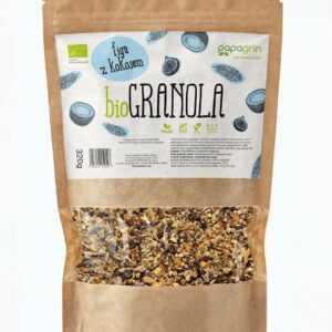 GRANOLA FIGA Z KOKOSEM BEZ DODATKU CUKRÓW BEZGLUTENOWA BIO 320 g - PAPAGRIN