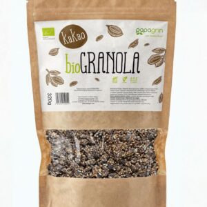 GRANOLA Z KAKAO BEZ DODATKU CUKRÓW BEZGLUTENOWA BIO 320 g - PAPAGRIN