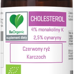 TABLETKI NA PRAWIDŁOWY POZIOM CHOLESTEROLU (CZERWONY RYŻ, KARCZOCH) BIO 100 szt. - BE ORGANIC