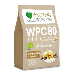 BIAŁKO SERWATKOWE O SMAKU WANILIOWYM (KONCENTRAT WPC 80) BEZ DODATKU CUKRÓW BIO 345 g - BE ORGANIC