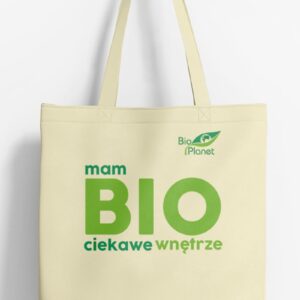 TORBA BAWEŁNIANA Z DNEM I BOKAMI Z LOGO BIO PLANET